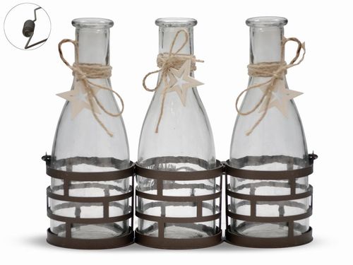 Soporte para 3 botellas de cristal