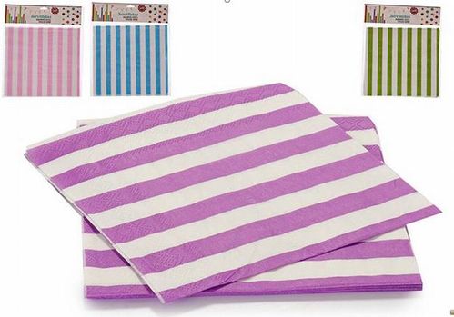 Juego de 10 servilletas de papel con rayas