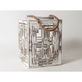 Farol Con Vaso Square 20x20x25 cm