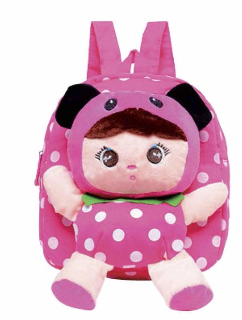 Mochila infantil con Peluche Rosa