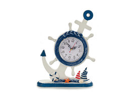 Reloj Madera Timón Con Ancla