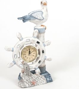 Reloj de mesa Figura Ave y Timón 32.2 x 11.3 x 18.7 cm