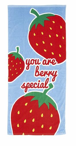 Toalla playa algodón Fresas 80 x 160 cm