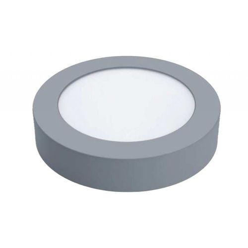 Downlight led superficie marco plata redondo. 12W