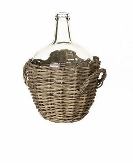 Botella decorativa forrada en mimbre 19 x 27 cm
