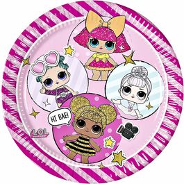 Pack 8 platos de cartón de Lol Surprise 23 cm