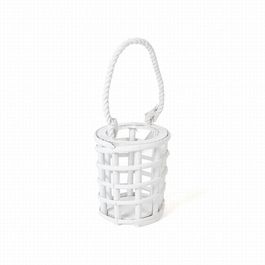 Portavelas redondo con asa 13 x 10 x 14 cm