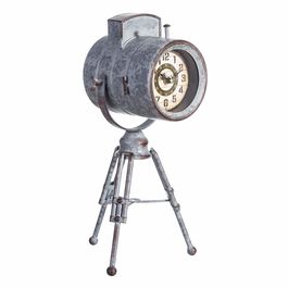 Reloj decorativo de metal gris "Foco"