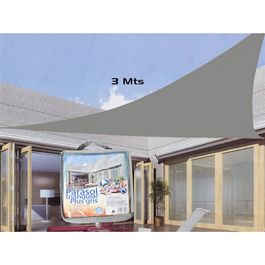 Parasol triangular poliester gris Plus 3 x 3 x 3 metros
