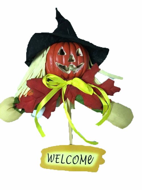 Figura decoracin Bruja Halloween "Wellcome" 20 cm