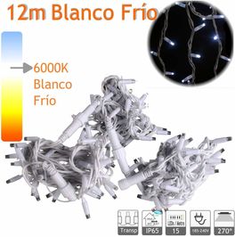 Guirnalda cordón LED profesional 12m color blanco frío 220V