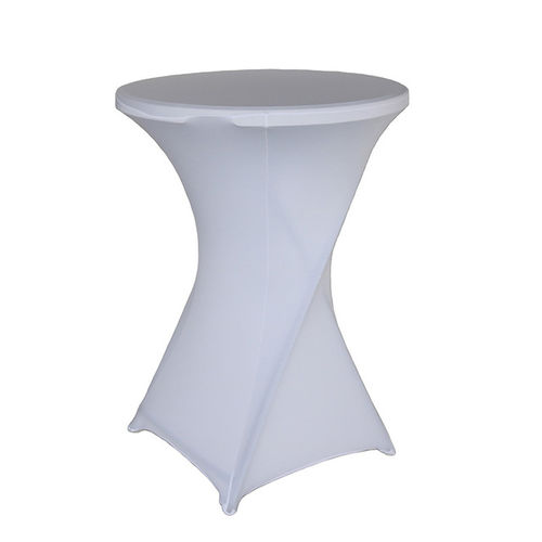 Mantel para eventos mesa cocktail 80x110cm blanco elástico espandex eventos profesional