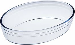 Fuente ovalada de cristal Mediterraneo