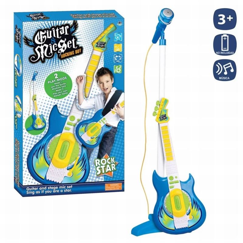 guitarra con microfono de juguete