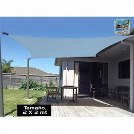 Parasol rectangular poliester azul Summer 2 x 3 metros