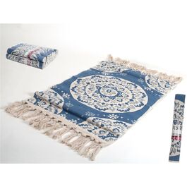 Alfombra de baño Flores azul 45 x 70 cm