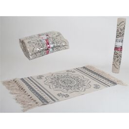 Alfombra de baño Flores gris 45x70cm