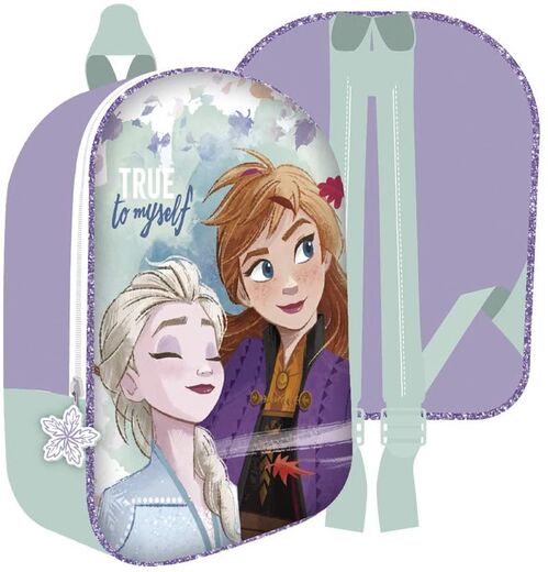 Mochila 3D Frozen II Elsa y Anna 26x31x10cm