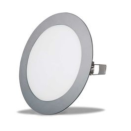 Downlight led empotrable marco plata redondo. 18W