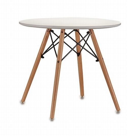 Mesa infantil blanca patas madera 60 x 50 x 60 cm