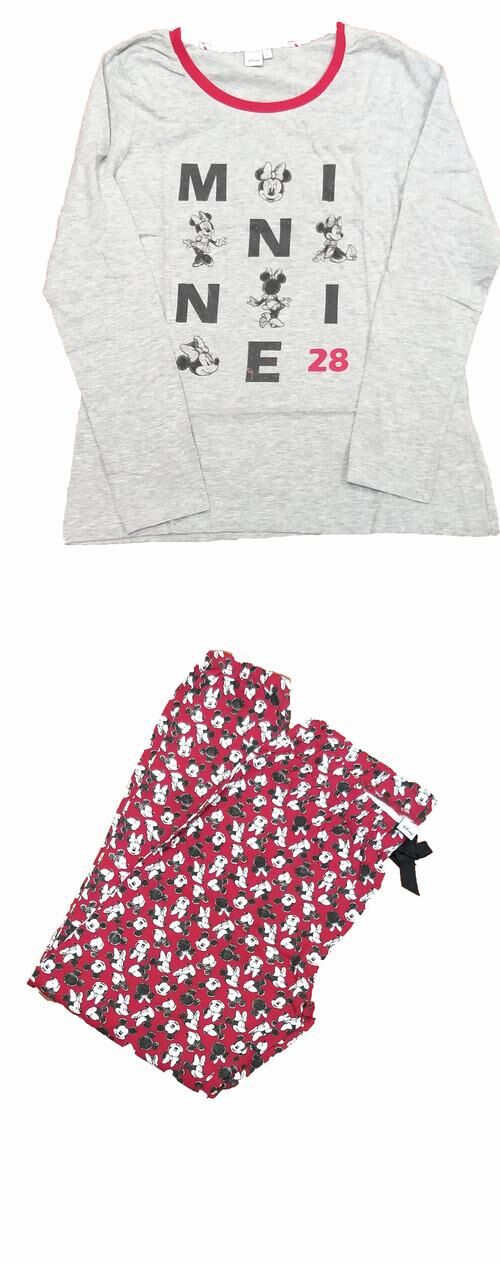 Pijama manga larga gris de Minnie Mouse S