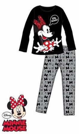 Pijama largo negro de Minnie Mouse