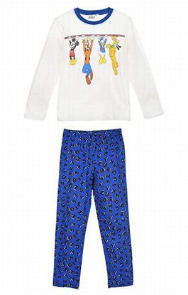 Pijama largo jersey blanco Mickey Mouse