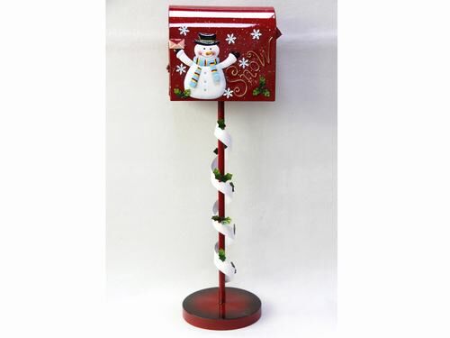 Buzón americano decoración Navidad muñeco de nieve 89 cm