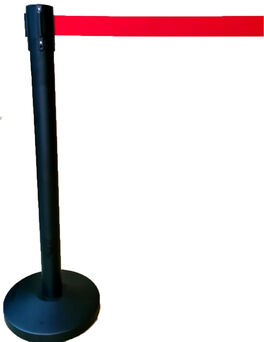 Poste señalización con cinta extensible 2 metros cabeza intercambiable