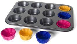 Moldes 12 magdalenas con 60 papeles