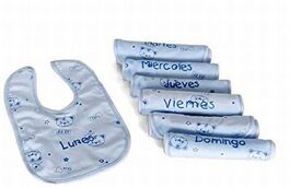 Pack 7 baberos poliester "Semanario"