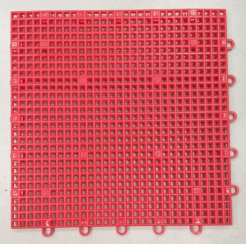 Pack de 10 piezas de suelo roja tarima plstico gimnasio 30 x 30 cm (3 m2)