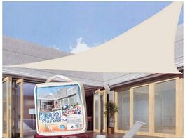 Parasol triangular poliester crema Plus 3 x 3 metros