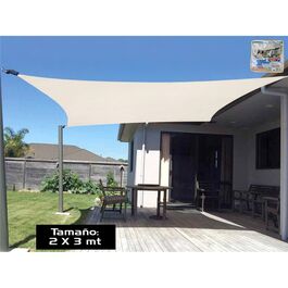 Parasol rectangular poliester crema 2 x 3 metros