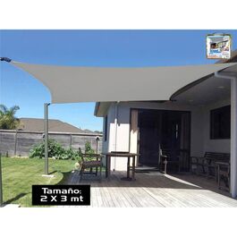 Parasol triangular poliester gris 2 x 3 metros
