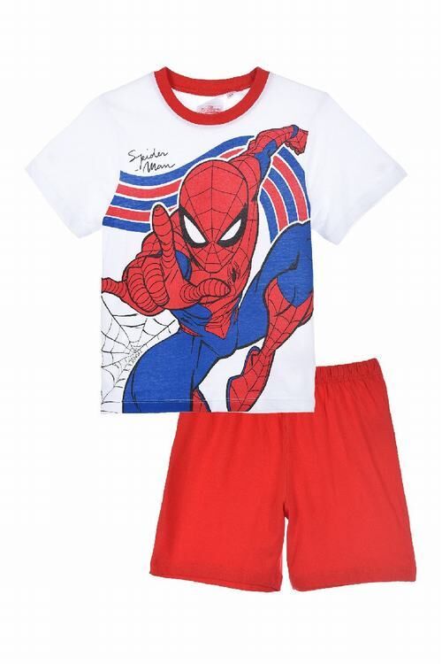 Pijama de verano blanco y rojo de Spiderman