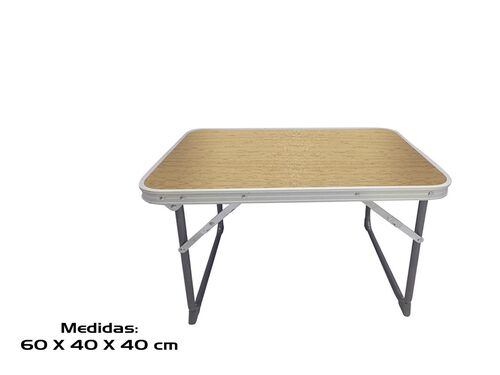 Mesa Camping Hierro Marrn  60 x 40 x 40cm