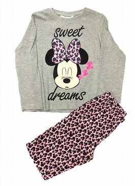 Pijama Interlock gris Minnie Mouse