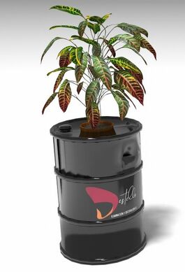 Bidón de Metal macetero alto y lacado Barril Industrial personalizable 60 x 60 x 90 cm