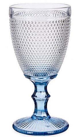 Set 6 Copas Puntos Vino Azul 17 x 9 x 9 cm