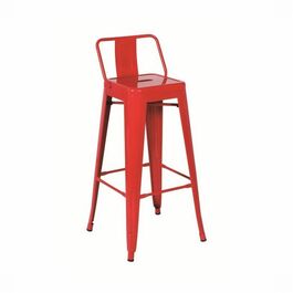 Set 4 taburetes respaldo alto diseño eventos rojo 43 x 43 x 96 cm