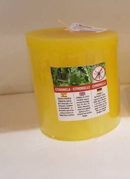 Vela redonda citronela 9 x 6 cm