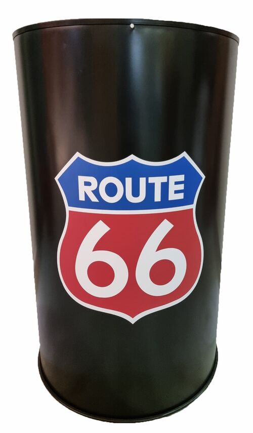 Bidn de Metal mesa alta Barril Industrial lacado "Route 66" 93 x 57 cm