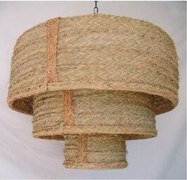 Lámpara de esparto tres cilindros 72 x 52 cm