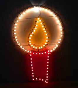 Motivo luminoso Vela Navidad Vintage 172 x 103 cm