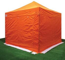 Carpa 3 x 3 hierro plegable con paredes sin puerta naranja