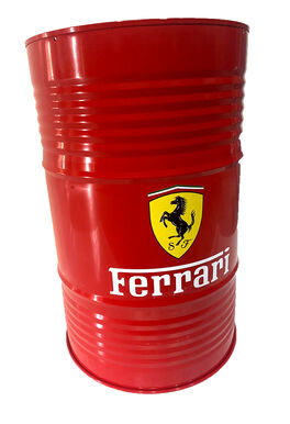 Bidón de Metal mesa alta Barril Industrial lacado "Ferrari" 90 x 57 cm