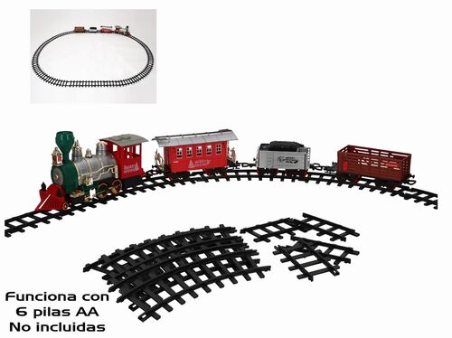 Tren decoración Navidad luz y sonido 24 pzs 190 x 130 cm