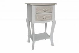 Mesa auxiliar decoración hogar madera dos cajones 38 x 32 x 71 cm