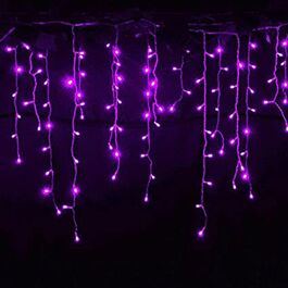 Guirnalda icicle led doméstico 3x0.50m color morado púrpura